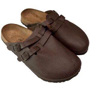 Birkenstock Birki’s Camden double strap brown pebbled leather clogs